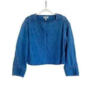 COS Square Neck Minimal Utility Drop Shoulder Capsule Western Boxy Fit Crop Top